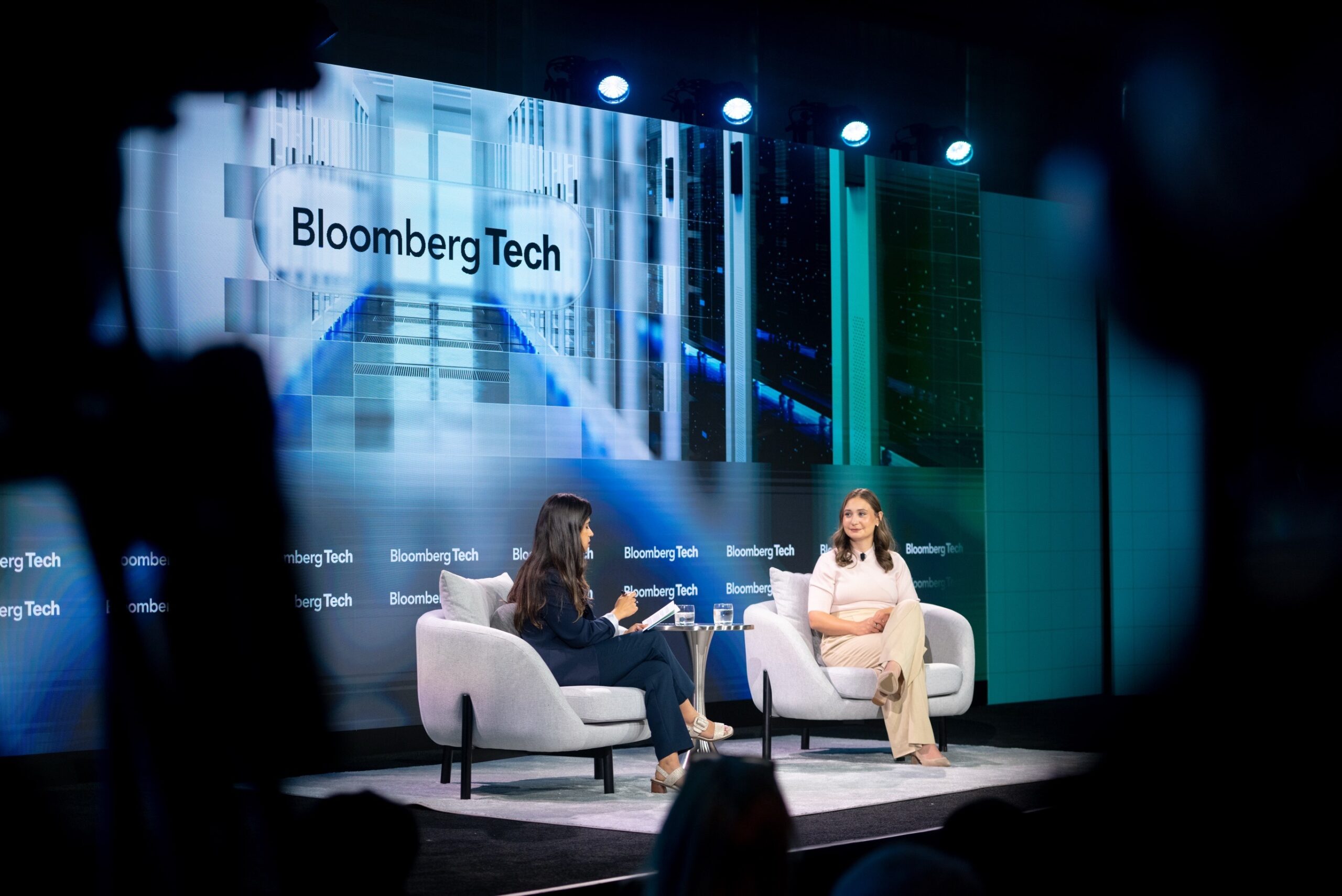 Panel on stage at Bloomberg Tech in San Francisco